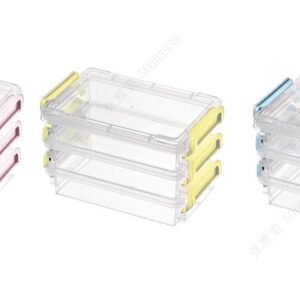Summer Series 3-Tier Shallow Storage Box with Lid-clamping Handles