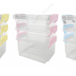 Summer Series 3-Tier Storage Box with Lid-clamping Handles (L)