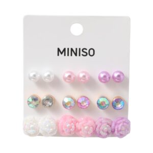 Floral Stud Earrings (9 Pairs)