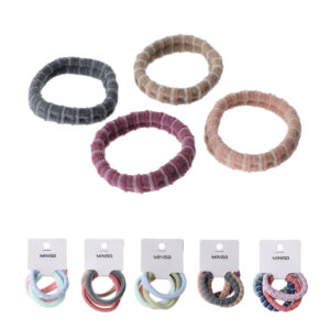 Textured Colored Hair Tie (4 pcs)