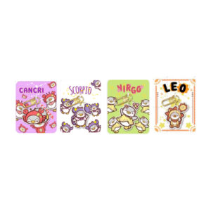 Fun Acrylic Keychain - Penguin Twelve Constellations Series (4 Assorted Models)(Cancer, Scorpio, Virgo, Leo)