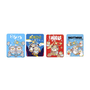 Fun Acrylic Keychain - Penguin Twelve Constellations Series (4 Assorted Models)(Sagittarius, Taurus, Pisces, Gemini)