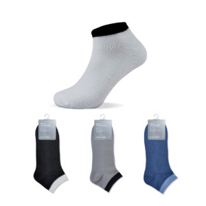 Classic Contrast Color Odor Control Men's Ankle Socks 3 Pairs (Classic Colors)