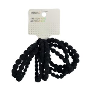 Dot Design Black Hair Ties (8 pcs)