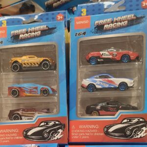 Miniso Free Wheel Cars Pack of 3(RD+WT+BL)