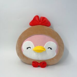 14in. Pillow(Gingerbread Penguin (Pink))