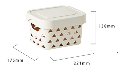 Macaron Series Storage Basket with Lid (Small)(Beige)