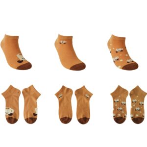 Women's Breakfast Ankle Socks (3 Pairs)(Coffee)