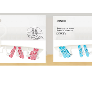 Colorful Laundry Drying Rack with 8 Clips (Blue/Pink)